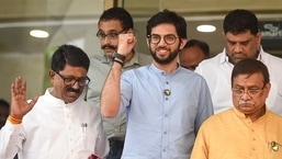 Shiv Sena leader Aaditya Thackeray leaves after attending a special session of Maharashtra assembly at Vidhan Bhavan in Mumbai on Monday.