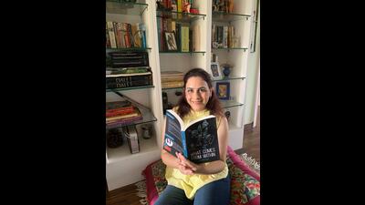 Sonal Bawa Bakshi with her debut novel, What Comes From Within. (HT Photo)