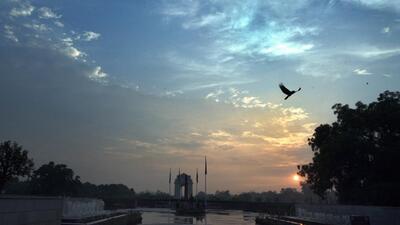 A view of the India Gate after a brief spell of rain in New Delhi on Sunday. (HT Photo) A view of the India Gate after a brief spell of rain in New Delhi on Sunday. (HT Photo)