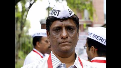 Police have asked Anand Dave (in pic), president of Brahman Mahasangh, to be ‘cautious’ while reacting on social media. (HT FILE PHOTO) Police have asked Anand Dave (in pic), president of Brahman Mahasangh, to be ‘cautious’ while reacting on social media. (HT FILE PHOTO)