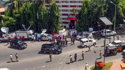 A scooter-borne unidentified man had hurled a bomb at AKG Centre in Thiruvananthapuram on June 30 night and fled from the spot. (PTI) A scooter-borne unidentified man had hurled a bomb at AKG Centre in Thiruvananthapuram on June 30 night and fled from the spot. (PTI)