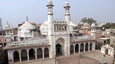 A view of the Gyanvapi Mosque, in Varanasi on Monday. (ANI) (Rajesh Kumar) A view of the Gyanvapi Mosque, in Varanasi on Monday. (ANI) (Rajesh Kumar)