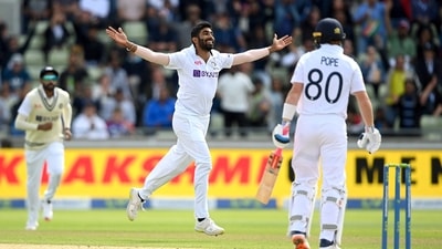 Bumrah then dismissed Pope off the first ball after tea and Lees was later run out. (ANI) Bumrah then dismissed Pope off the first ball after tea and Lees was later run out. (ANI)