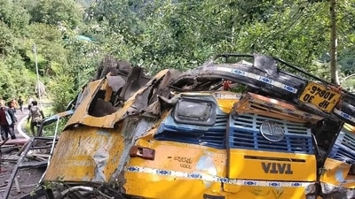 Himachal Pradesh: The bus accident was reported from Kullu. (ANI) (ANI ) Himachal Pradesh: The bus accident was reported from Kullu. (ANI) (ANI )