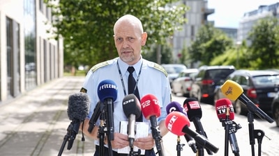 Police Inspector Dannie Rise speaks to journalists at a press briefing on the investigation of the shooting in Copenhagen, Denmark, the day after the deadly shootings. (AFP) Police Inspector Dannie Rise speaks to journalists at a press briefing on the investigation of the shooting in Copenhagen, Denmark, the day after the deadly shootings. (AFP)
