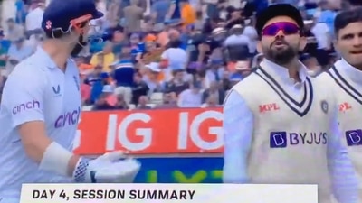 Virat Kohli with Alex Lees at the end of second session (Twitter)