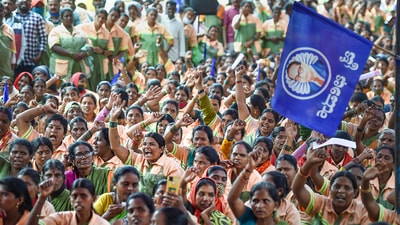 More than 15,000 BBMP were said to have taken part in the protests. (PTI) More than 15,000 BBMP were said to have taken part in the protests. (PTI)