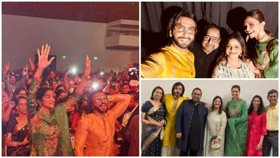 Ranveer Singh, Deepika Padukone, and her family attended Shankar Mahadevan's concert in the United States. Ranveer Singh, Deepika Padukone, and her family attended Shankar Mahadevan's concert in the United States.