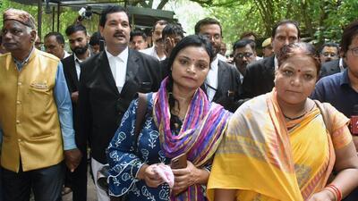 Petitioners and advocates leave the courtroom after hearing of the Gyanvapi Mosque case, at District Court, in Varanasi on Monday. (ANI)