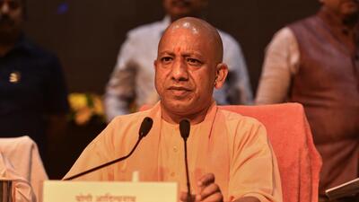 Uttar Pradesh chief minister Yogi Adityanath addresses a press conference on completion of 100 days of his government in Lucknow on Monday. (PTI PHOTO.) Uttar Pradesh chief minister Yogi Adityanath addresses a press conference on completion of 100 days of his government in Lucknow on Monday. (PTI PHOTO.)