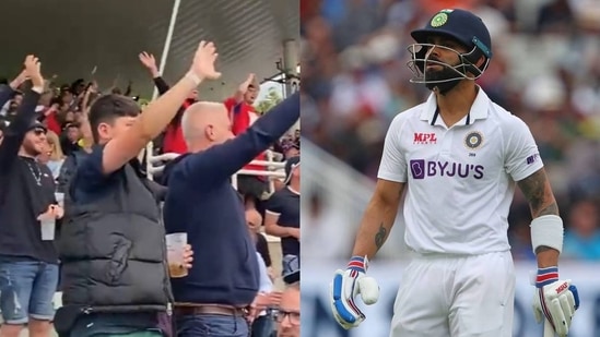 Barmy Army taunts Virat Kohli after his dismissal in the second innings