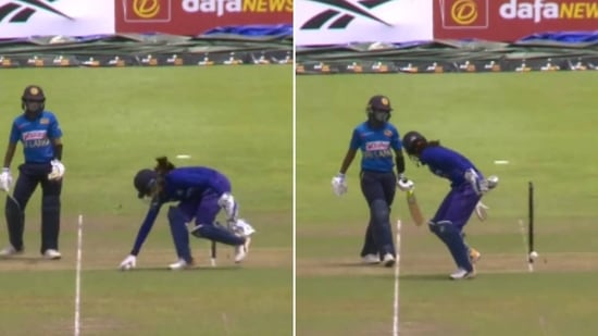Yastika Bhatia in action during 2nd women's ODI againt Sri Lanka(Twitter)
