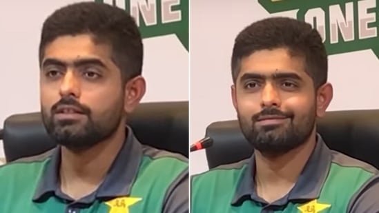Babar Azam had a rather unexpected reaction to a question related to Virat Kohli. (PAKTV) Babar Azam had a rather unexpected reaction to a question related to Virat Kohli. (PAKTV)