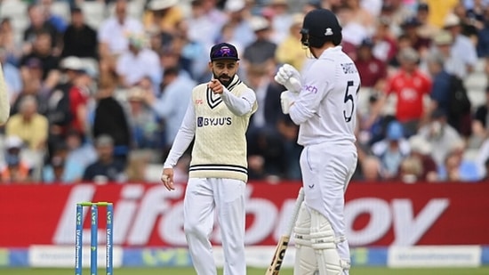 Tempers flared between Virat Kohli and Jonny Bairstow on Day 3. (Getty) Tempers flared between Virat Kohli and Jonny Bairstow on Day 3. (Getty)