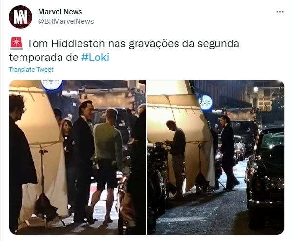 Loki set pics shared by a Marvel fan page.