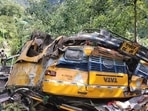 The bus accident in Kullu’s Sainj valley, which claimed the lives of 13 people, has once again cast the spotlight on the high incidence of road mishaps on Himachal Pradesh’s narrow roads. (Aqil Khan /HT) The bus accident in Kullu’s Sainj valley, which claimed the lives of 13 people, has once again cast the spotlight on the high incidence of road mishaps on Himachal Pradesh’s narrow roads. (Aqil Khan /HT)