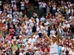Germany's Tatjana Maria celebrates winning her quarter final match against Germany's Jule Niemeier