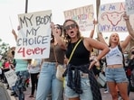 Abortion rights protesters chant during a Pro Choice rally at the Tucson Federal Courthouse in Tucson, Arizona. Abortion rights protesters chant during a Pro Choice rally at the Tucson Federal Courthouse in Tucson, Arizona.