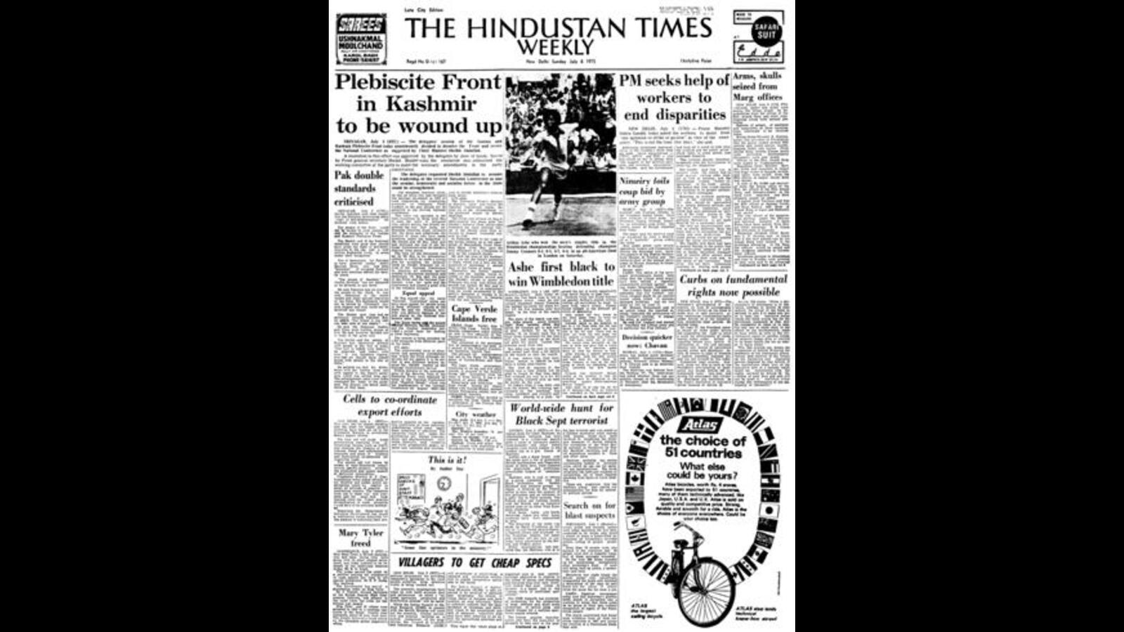 HT This Day July 6, 1975 Ashe first black to win Wimbledon title Latest News India