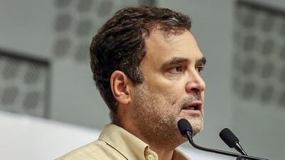 Congress leader Rahul Gandhi on Tuesday targeted the BJP over the statement of a Karnataka high court judge hearing a matter related to a bribery case that he was being threatened with transfer and accused the saffron party of bulldozing “institution after institution”. (PTI) Congress leader Rahul Gandhi on Tuesday targeted the BJP over the statement of a Karnataka high court judge hearing a matter related to a bribery case that he was being threatened with transfer and accused the saffron party of bulldozing “institution after institution”. (PTI)