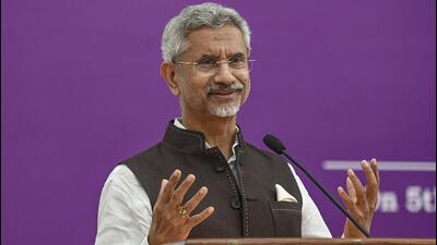 Union external affairs minister S Jaishankar speaks during a discussion on the book 'Modi@20: Dreams Meet Delivery' in New Delhi on Tuesday. (PTI Photo) Union external affairs minister S Jaishankar speaks during a discussion on the book 'Modi@20: Dreams Meet Delivery' in New Delhi on Tuesday. (PTI Photo)