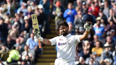 Pant raced to his century after crossing 50 in the Indian first innings (AP) Pant raced to his century after crossing 50 in the Indian first innings (AP)