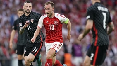 Christian Eriksen in action during a Nations League match. (AFP)