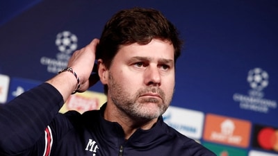 Mauricio Pochettino during the press conference for PSG. (REUTERS)