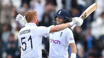 Joe Root and Jonny Bairstow's massive partnership got England home. &nbsp; (Getty)