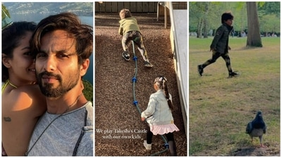 Mira Rajput shared a glimpse of her time in a park with family on Instagram. Mira Rajput shared a glimpse of her time in a park with family on Instagram. 