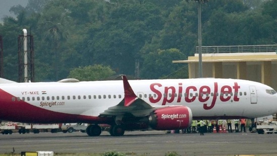 A file photo of a SpiceJet plane. (HT Photo)