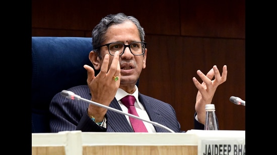 Chief Justice of India NV Ramana said after he assumed the office of the CJI, in addition to filling up 11 vacancies in the apex court, the collegium could secure the appointment of 163 judges to various high courts. (ANI)