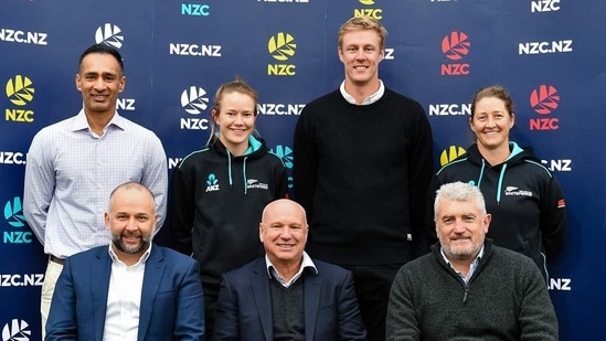 New Zealand Cricket officials and players(Blackcaps/Twitter) New Zealand Cricket officials and players(Blackcaps/Twitter)