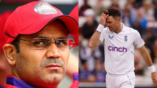 Virender Sehwag; James Anderson Virender Sehwag; James Anderson 