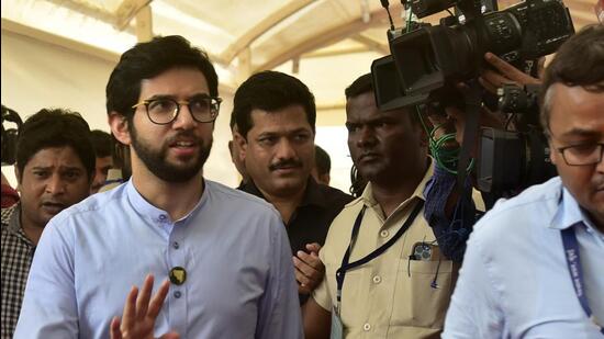 . However, a notice of disqualification will not be sent to Aaditya Thackeray, said sources in the Speaker’s office, as he is the grandson of the Shiv Sena founder Balasaheb Thackeray. (Anshuman Poyrekar/HT PHOTO)