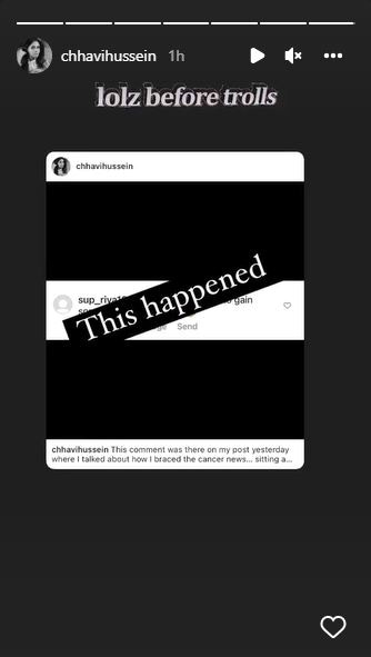 Sharing the post on her Instagram Stories, she wrote ‘lolz before trolls’ and ‘this happened’.