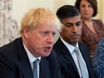 Britain's Prime Minister Boris Johnson, foreground and Britain's Chancellor of the Exchequer Rishi Sunak take part in a cabinet meeting.(AP) Britain's Prime Minister Boris Johnson, foreground and Britain's Chancellor of the Exchequer Rishi Sunak take part in a cabinet meeting.(AP)