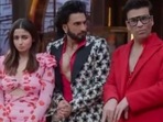 Alia Bhatt, Ranveer Singh, and Karan Johar recreate Kabhi Khushi Gham scene. Alia Bhatt, Ranveer Singh, and Karan Johar recreate Kabhi Khushi Gham scene.