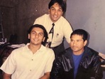Sachin Tendulkar with Ranveer Singh and his father. Sachin Tendulkar with Ranveer Singh and his father.