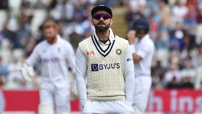 India's Virat Kohli looks on during the fifth day of the fifth cricket Test match between England and India at Edgbaston in Birmingham (AP) India's Virat Kohli looks on during the fifth day of the fifth cricket Test match between England and India at Edgbaston in Birmingham (AP)