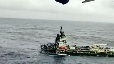 A screengrab from a video tweeted by Indian Coast Guard. (twitter.com/IndiaCoastGuard)