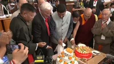 Screengrab from image shared by news agency ANI. Screengrab from image shared by news agency ANI.