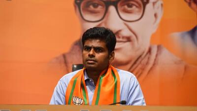 Indicating Tamil Nadu will soon follow Maharashtra in witnessing a regime change, state BJP chief K Annamalai has claimed “an Eknath Shinde will emerge in” the state, comments that were dismissed by the ruling party. (PTI) Indicating Tamil Nadu will soon follow Maharashtra in witnessing a regime change, state BJP chief K Annamalai has claimed “an Eknath Shinde will emerge in” the state, comments that were dismissed by the ruling party. (PTI)