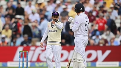 Tempers flared between Virat Kohli and Jonny Bairstow on Day 3. (Getty) Tempers flared between Virat Kohli and Jonny Bairstow on Day 3. (Getty)