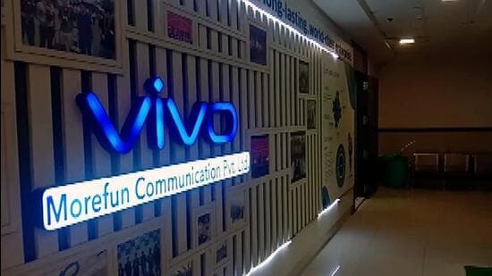 India’s Enforcement Directorate’s searched Vivo’s office at 9 To 9 mall in Patna, Bihar, on Tuesday. (ANI)