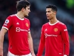 Harry Maguire and Cristiano Ronaldo