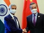 External affairs minister S Jaishankar meets with his Chinese counterpart Wang Yi on the sidelines of the G20 Foreign Ministers Meeting, in Bali on Thursday.(S Jaishankar Twitter) External affairs minister S Jaishankar meets with his Chinese counterpart Wang Yi on the sidelines of the G20 Foreign Ministers Meeting, in Bali on Thursday.(S Jaishankar Twitter)