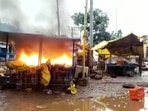 Violence broke out in Karnataka's Kerur on Wednesday over alleged eve-teasing. (ANI)