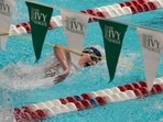FILE - Pennsylvania transgender swimmer Lia Thomas swims in the first leg of the 800-yard freestyle relay at the Ivy League women's swimming and diving championships at Harvard, Wednesday, Feb. 16, 2022.(AP)