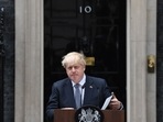 Boris Johnson, UK Prime Minister, makes a resignation speech outside 10 Downing Street in London, UK, on Thursday, July 7, 2022. (Photographer: Chris J. Ratcliffe/Bloomberg) Boris Johnson, UK Prime Minister, makes a resignation speech outside 10 Downing Street in London, UK, on Thursday, July 7, 2022. (Photographer: Chris J. Ratcliffe/Bloomberg)